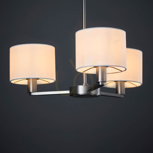 Endon Daley Pendelleuchte, 3-flammig, E14, Weiß und mattes Nickel, 51 cm small 5