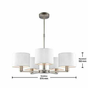 Pendelleuchte Endon Daley 5-flammig Silber Weiß E14 60257 small 3