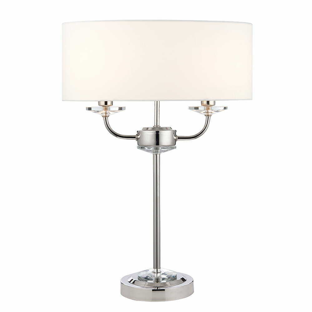 Stående lampa Endon Nixon 60804 silver/vit kristall E14 54 cm