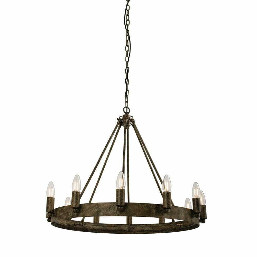 Függőlámpa Endon Chevalier 12 fényű E14 ezüst-barna acél 70 cm 61026