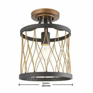 Deckenleuchte Endon Heston Schwarz Stahl E27 dimmbar 25 cm 61497 small 1