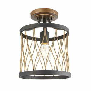 Deckenleuchte Endon Heston Schwarz Stahl E27 dimmbar 25 cm 61497 small 0