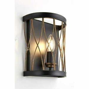 Wandleuchte Endon Heston Schwarz/Messing Stahl E14 LED dimmbar 61499 small 2