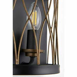 Wandleuchte Endon Heston Schwarz/Messing Stahl E14 LED dimmbar 61499 small 3