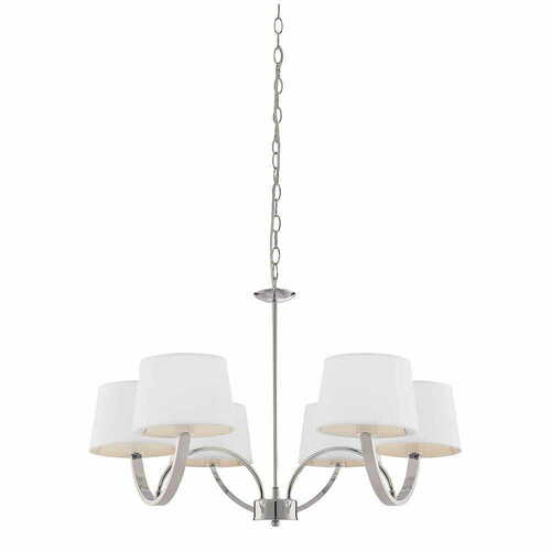 Prüfen Pendelleuchte Endon Macy 6-flammig Weiß Chrom E14 70 cm