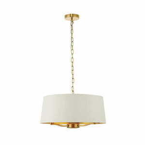 Pendelleuchte Endon Harvey 3-flammig Weiß/Gold Stoff E14 50 cm LED dimmbar small 1
