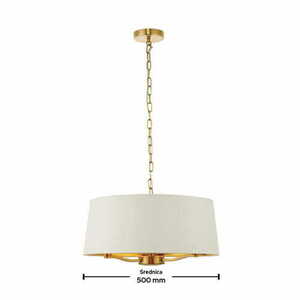 Pendelleuchte Endon Harvey 3-flammig Weiß/Gold Stoff E14 50 cm LED dimmbar small 2