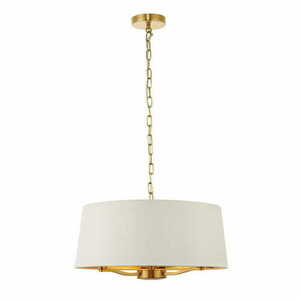 Pendelleuchte Endon Harvey 3-flammig Weiß/Gold Stoff E14 50 cm LED dimmbar small 5