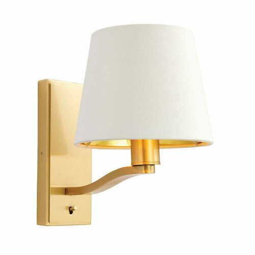 Prüfen Wandleuchte Endon Harvey Gold Weiß Stoff E14 dimmbar 69083