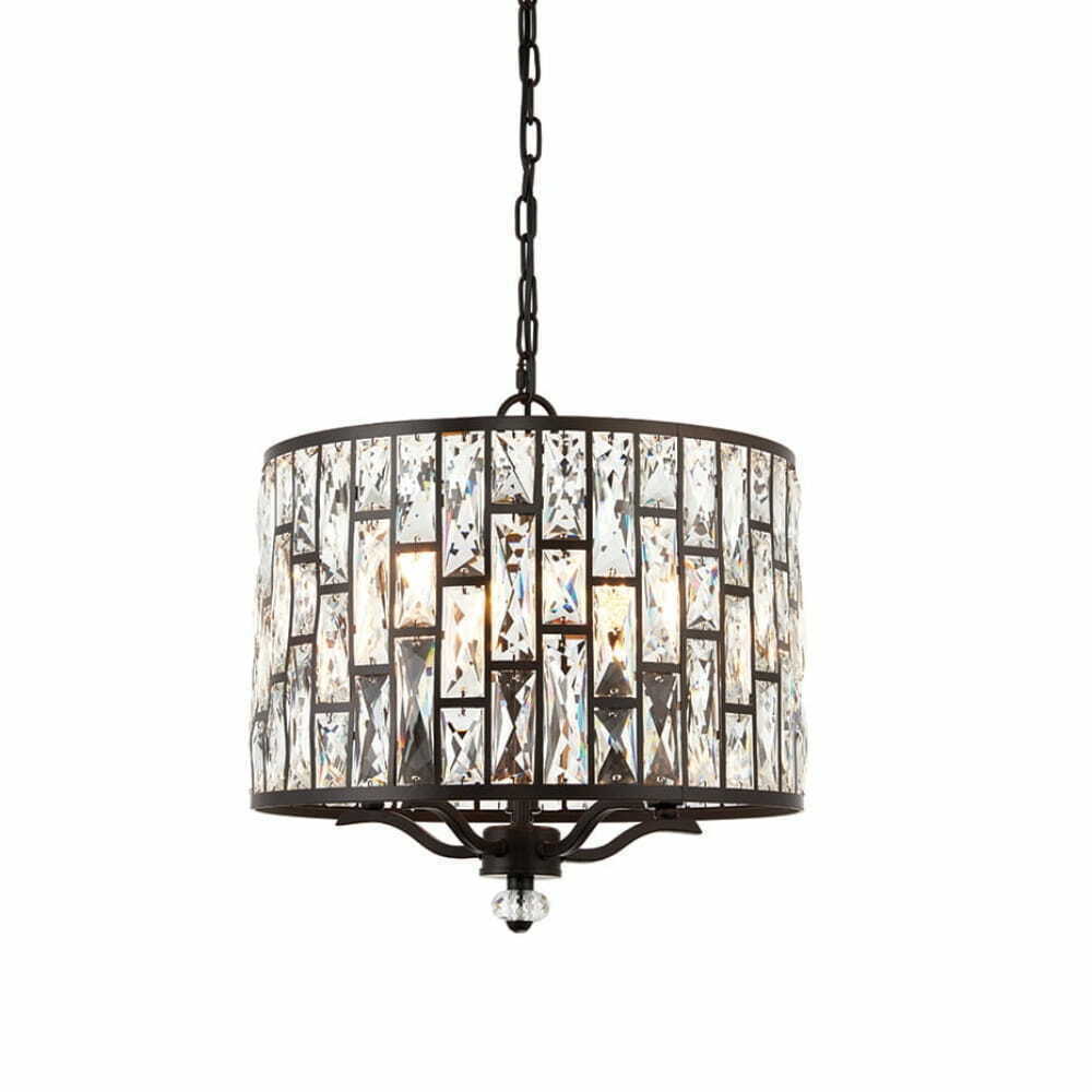 Endon Belle 5 Light Brown Crystal Pendant Light