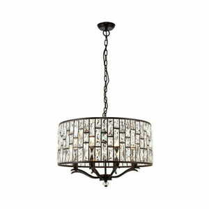 Pendelleuchte Endon Belle 69391 Braun Kristall 8-flammig E14 dimmbar 62 cm small 2