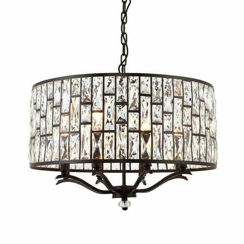 Prüfen Pendelleuchte Endon Belle 69391 Braun Kristall 8-flammig E14 dimmbar 62 cm