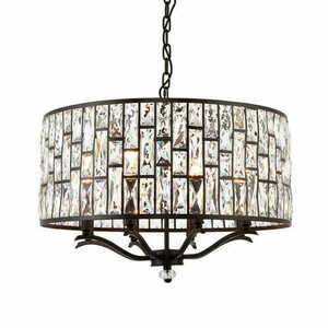 Pendelleuchte Endon Belle 69391 Braun Kristall 8-flammig E14 dimmbar 62 cm small 0