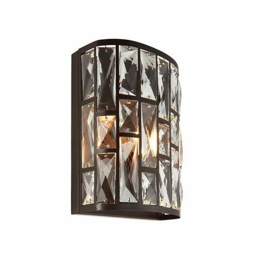 Prüfen Wandleuchte Endon Belle Braun Kristall LED dimmbar 69392