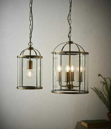 Prüfen Pendelleuchte Endon Lambeth Messing Glas 20 cm E27 69454