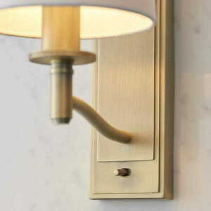 Wandleuchte Endon Ortona 70246 Antikmessing matt weißer Schirm E14 40 W mit Schalter 28,3 cm small 3