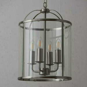 Pendelleuchte Endon Lambeth Nickel Glas 4-flammig E14 70324 small 1