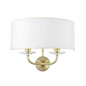 Wandleuchte Endon Nixon Messing Kristall Weißgold E14 dimmbar 2-flammig 70562 small 3