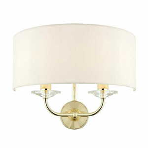 Wandleuchte Endon Nixon Messing Kristall Weißgold E14 dimmbar 2-flammig 70562 small 0