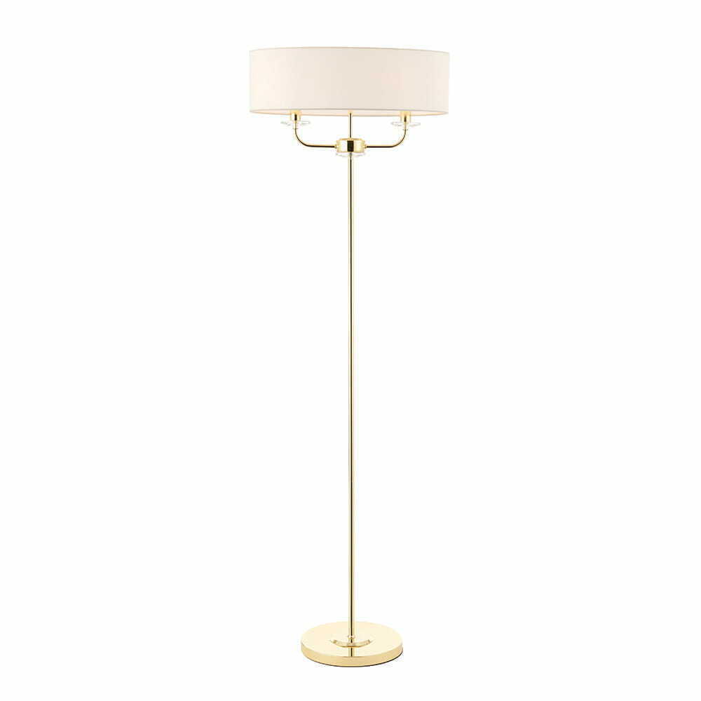 Stehleuchte Endon Nixon 70563 Messing Weiß Gold E14 2-flammig Modern