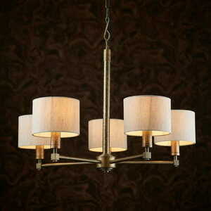 Pendelleuchte Endon Indara 5-flammig Beige Stoff E14 71345 small 3