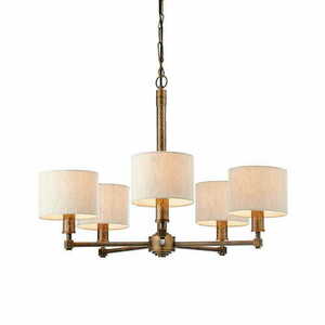 Pendelleuchte Endon Indara 5-flammig Beige Stoff E14 71345 small 0