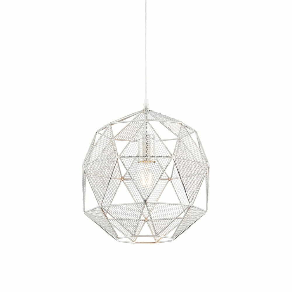 Endon Armour Chrome Steel Pendant Light 32cm E27 72817