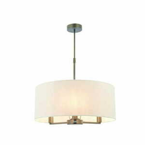 Pendelleuchte Endon Daley 73015 3-flammig Braun Weiß Stoff E14 Ø50 cm small 1