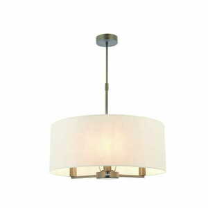 Pendelleuchte Endon Daley 73015 3-flammig Braun Weiß Stoff E14 Ø50 cm small 3