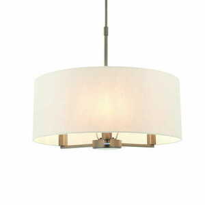 Pendelleuchte Endon Daley 73015 3-flammig Braun Weiß Stoff E14 Ø50 cm small 0