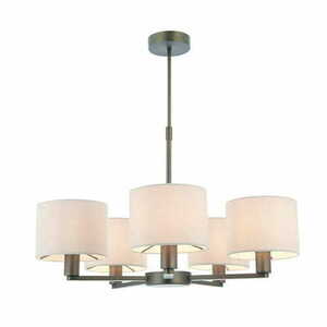 Pendelleuchte Endon Daley 73017 5-flammig Braun Weiß Stoff E14 dimmbar small 1
