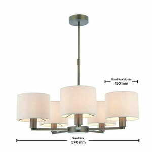 Pendelleuchte Endon Daley 73017 5-flammig Braun Weiß Stoff E14 dimmbar small 2