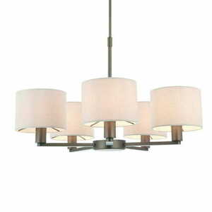 Pendelleuchte Endon Daley 73017 5-flammig Braun Weiß Stoff E14 dimmbar small 0
