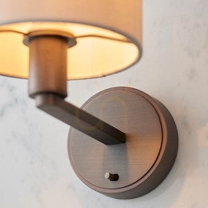 Endon Daley 73018 Wandleuchte E14 – dunkle Antikbronze, cremefarbener Stoffschirm small 4