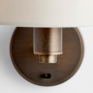 Endon Daley 73018 Wandleuchte E14 – dunkle Antikbronze, cremefarbener Stoffschirm small 5