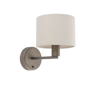 Endon Daley 73018 Wandleuchte E14 – dunkle Antikbronze, cremefarbener Stoffschirm small 7