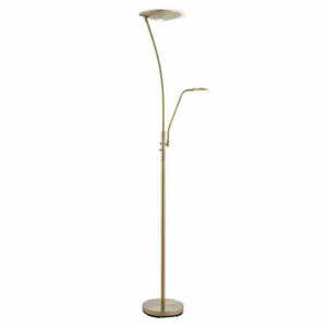 Endon ALASSIO Mutter-Kind-Stehleuchte 73080, Antikmessing, 180 cm, LED 18 W + 6 W, 1530 lm 3000K, 2 Schalter small 0
