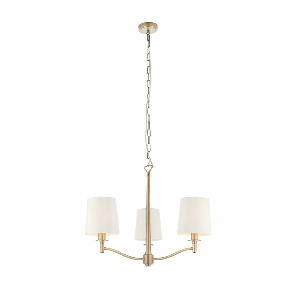 Endon Ortona 3-Light Brass White Classic Pendant Light 73411