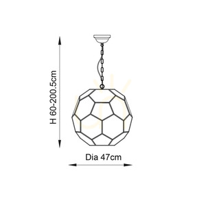 Pendelleuchte Endon Miele 73560, 3 × E14, Antikmessing und Klarglas, Ø 47 cm small 10