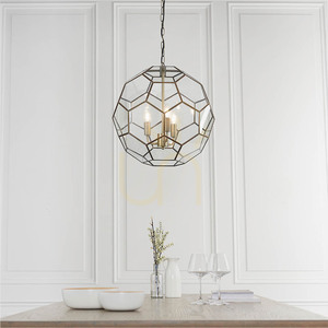 Pendelleuchte Endon Miele 73560, 3 × E14, Antikmessing und Klarglas, Ø 47 cm small 5