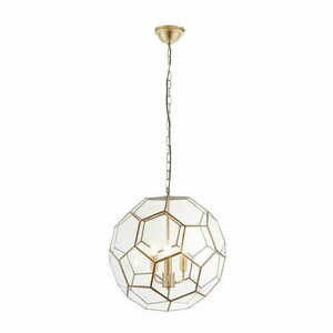 Pendelleuchte Endon Miele 73560, 3 × E14, Antikmessing und Klarglas, Ø 47 cm small 4