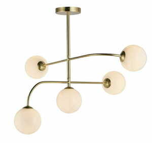 Deckenleuchte Endon Otto 75939 5-flammig Messing/Weiß G9 LED dimmbar small 3