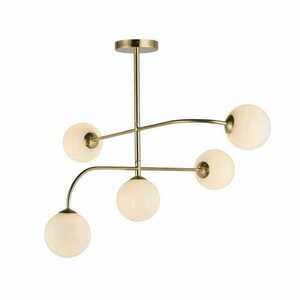 Deckenleuchte Endon Otto 75939 5-flammig Messing/Weiß G9 LED dimmbar small 0
