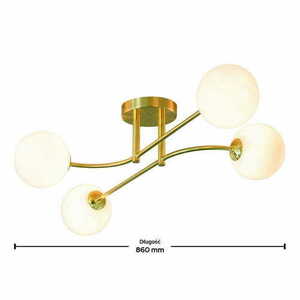 Deckenleuchte Endon Otto 75959 4-flammig G9 Messing opales Glas small 2