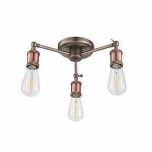 Deckenleuchte Endon Hal 3-flammig Kupfer Silber Stahl E27 dimmbar 76124 small 1