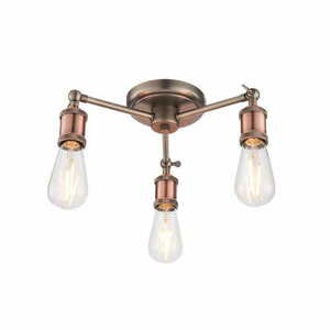 Deckenleuchte Endon Hal 3-flammig Kupfer Silber Stahl E27 dimmbar 76124 small 0