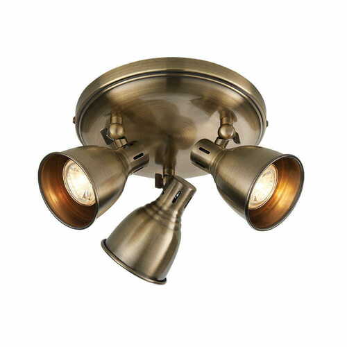 Prüfen Deckenleuchte Endon Westbury Messing 3-flammig LED Stahl 28 cm 76279
