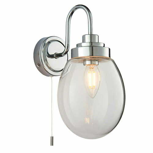 Prüfen Wandleuchte Endon Hampton Chrom Glas IP44 E14 76304