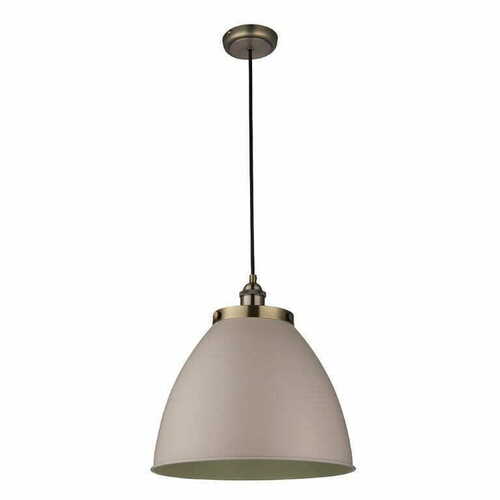 Prüfen Pendelleuchte Endon Franklin 76327 Messing Grau Moosgrün Stahl E27 dimmbar