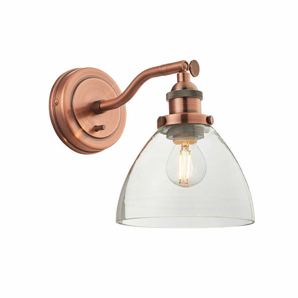 Wandleuchte Endon Hansen Kupfer Glas E14 76334